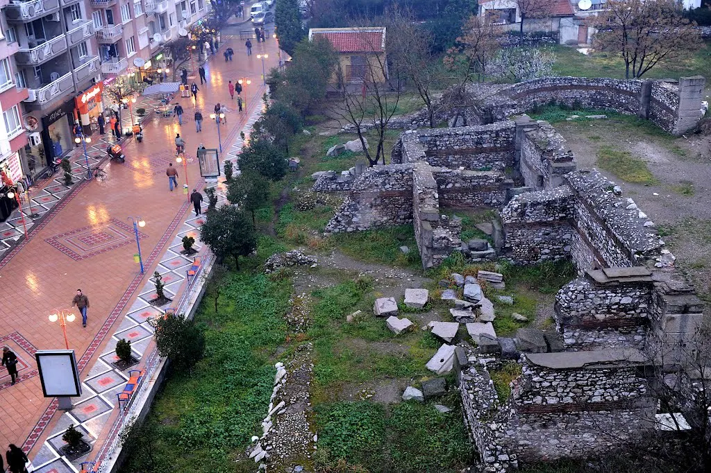 Ancient basilica ruins at Thyatira in Akhisar